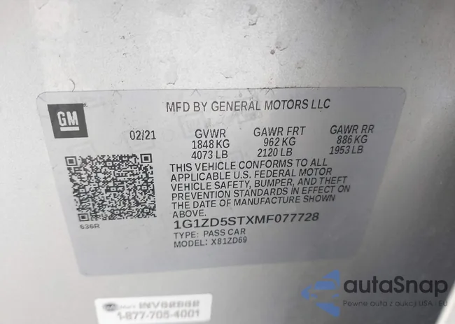 1G1ZD5STXMF077728: 43119445