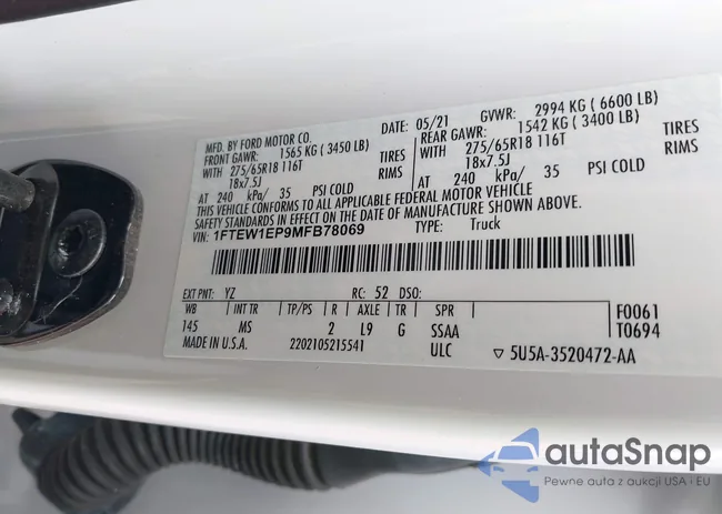 1FTEW1EP9MFB78069: 43119453