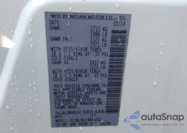 5N1AL0MM1FC505346: 43119454