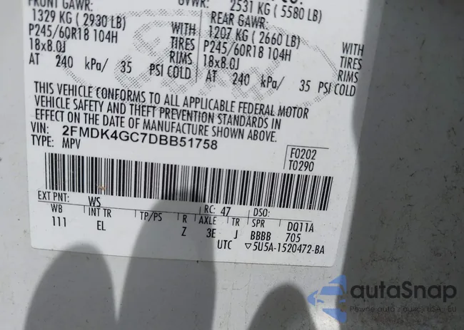 2FMDK4GC7DBB51758: 43119599