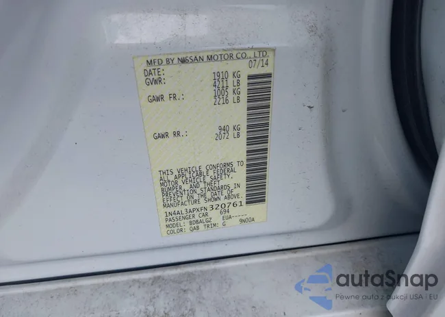 1N4AL3APXFN320761: 43119671