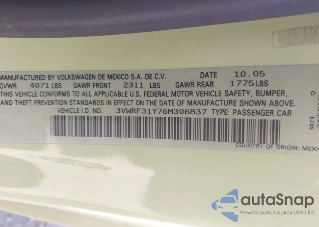 3VWRF31Y76M306837: 43119672