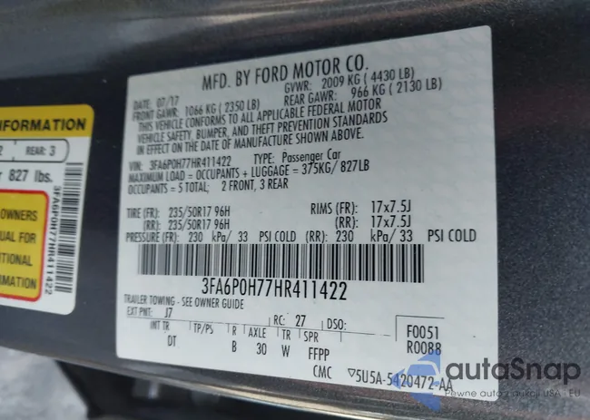 3FA6P0H77HR411422: 43119675