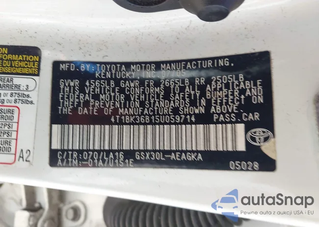 4T1BK36B15U059714: 43118858