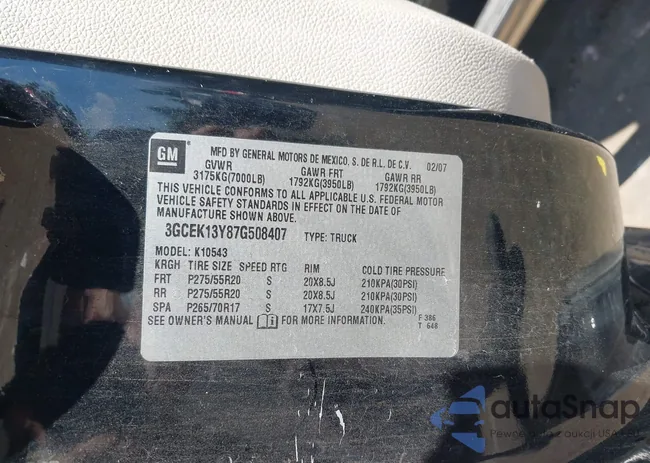 3GCEK13Y87G508407: 43118943