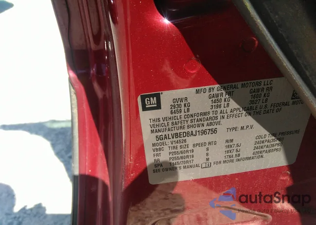 5GALVBED8AJ196756: 43119050