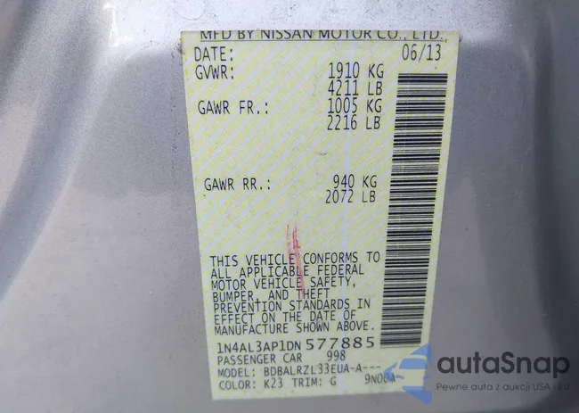 1N4AL3AP1DN577885: 43119054