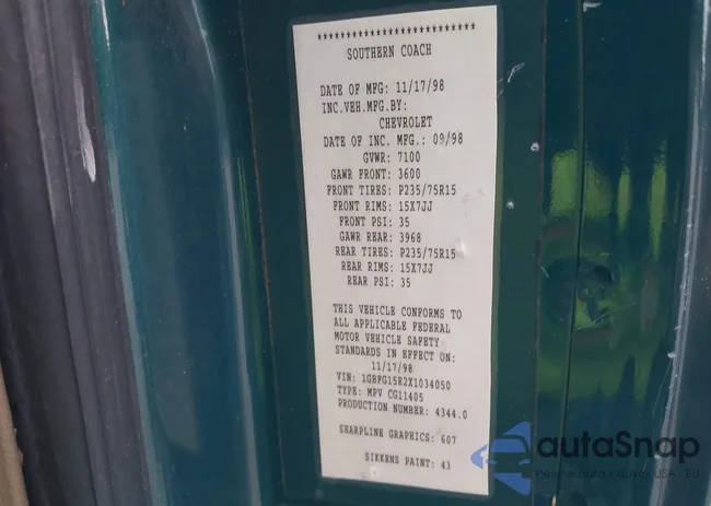 1GBFG15R2X1034050: 43120094