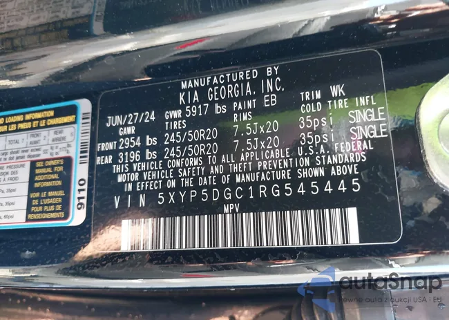 5XYP5DGC1RG545445: 43120177