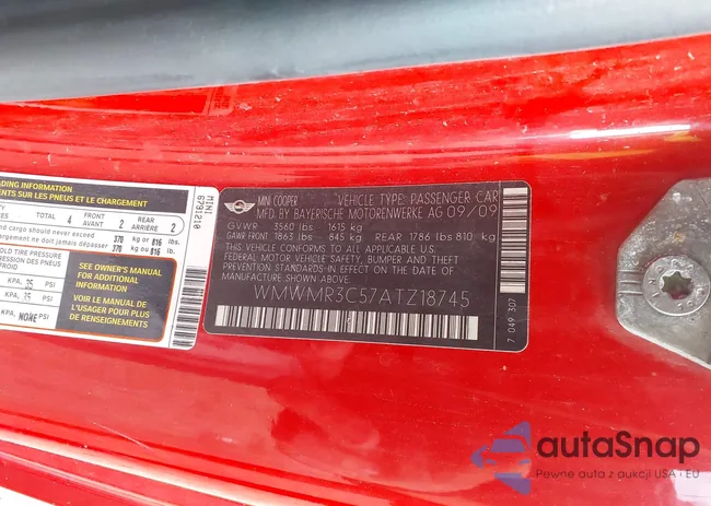 WMWMR3C57ATZ18745: 43120181