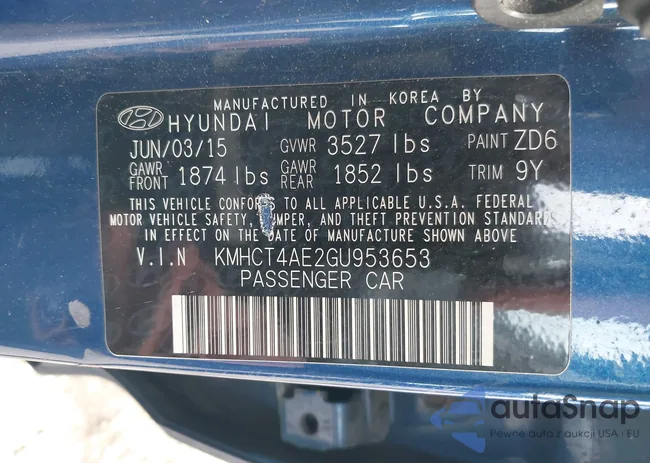 KMHCT4AE2GU953653: 43120231