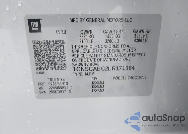 1GNSCAEC2LR171364: 43120273