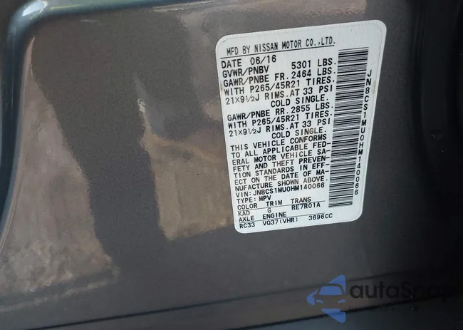 JN8CS1MU0HM140066: 43120330