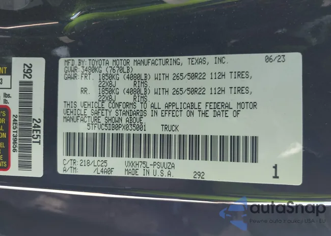 5TFVC5DB0PX035001: 43120357