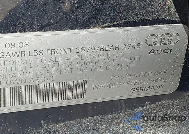 WAUDH74F78N179439: 43120477