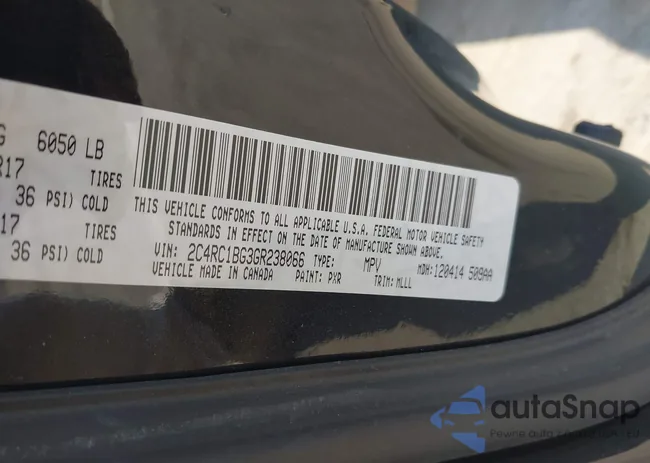 2C4RC1BG3GR238066: 43120498