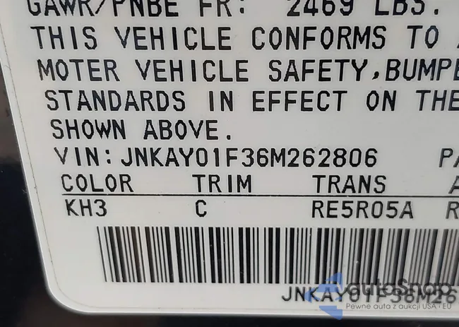 JNKAY01F36M262806: 43120545