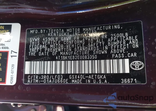 4T1BK1EB2EU083350: 43120569