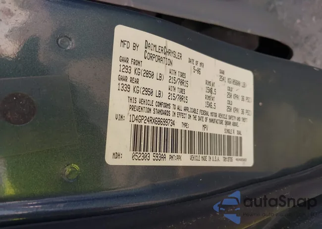 1D4GP24RX6B699734: 43120592