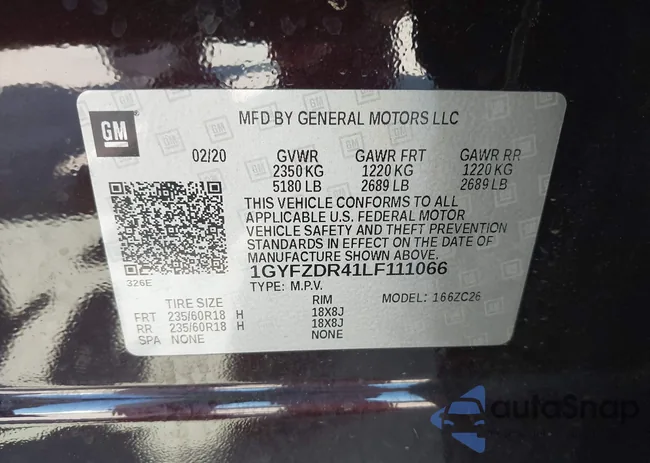 1GYFZDR41LF111066: 43119718