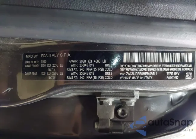 ZACNJDBB8MPM48511: 43119744