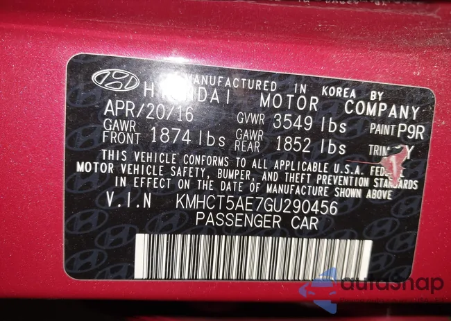 KMHCT5AE7GU290456: 43119755