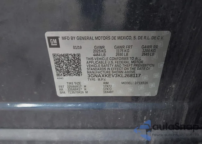 3GNAXKEV3KL268117: 43119766