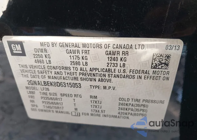 2GNALBEK8D6315053: 43119869