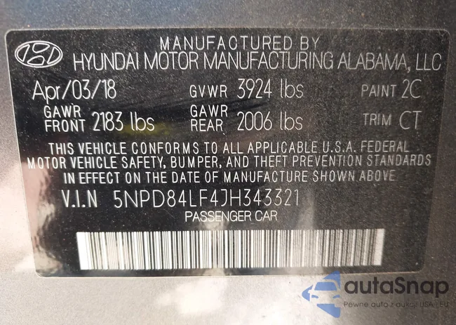 5NPD84LF4JH343321: 43119903