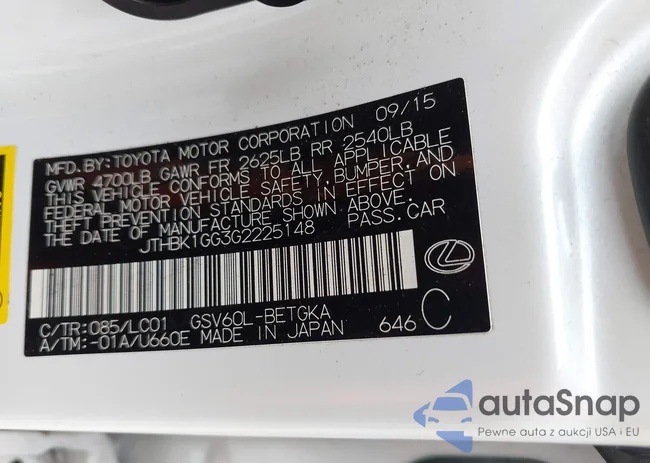 JTHBK1GG3G2225148: 43119973