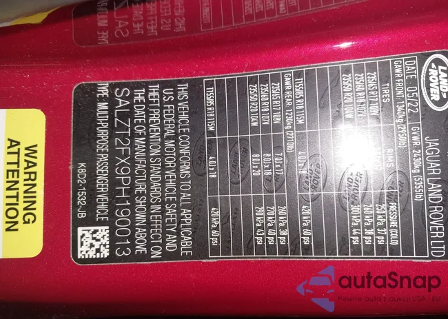 SALZT2FX9PH190013: 43120047