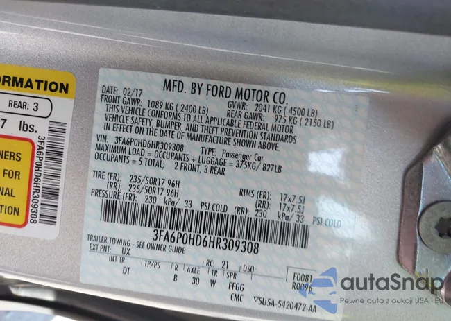 3FA6P0HD6HR309308: 43120071