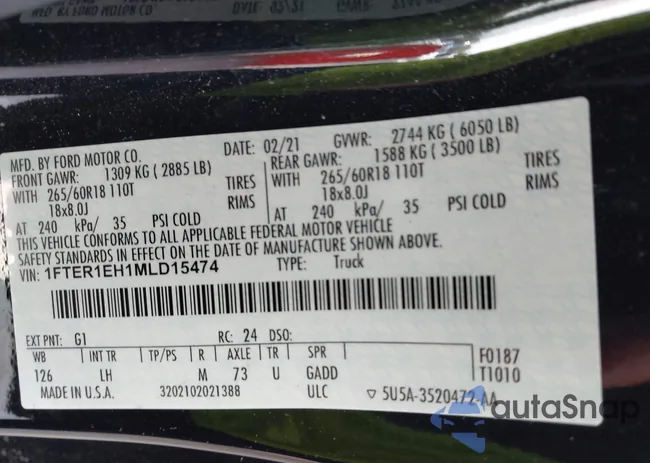 1FTER1EH1MLD15474: 43121322