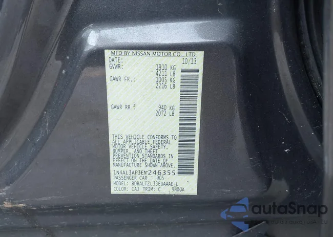 1N4AL3AP3EN246355: 43121424