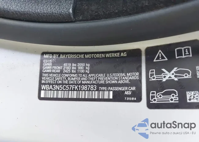 WBA3N5C57FK198783: 43121444