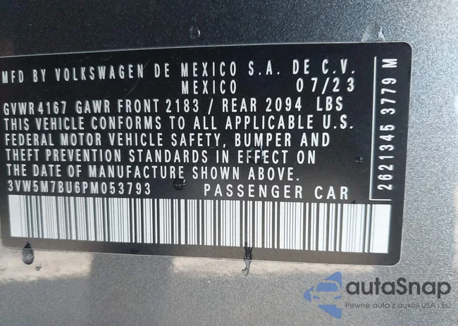 3VW5M7BU6PM053793: 43121549