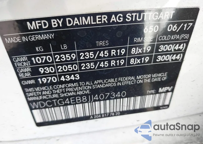 WDCTG4EB8JJ407340: 43121627