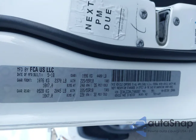 3C4NJCCB4JT406997: 43121644