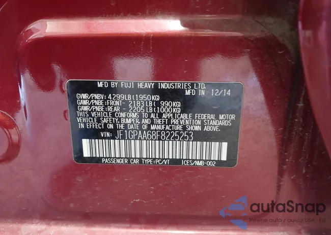 JF1GPAA68F8225253: 43121650