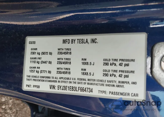 5YJ3E1EB3LF664734: 43120751