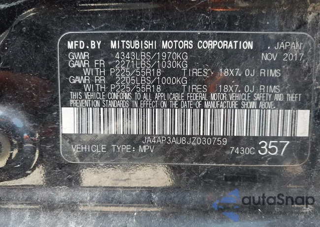 JA4AP3AU8JZ030759: 43120790