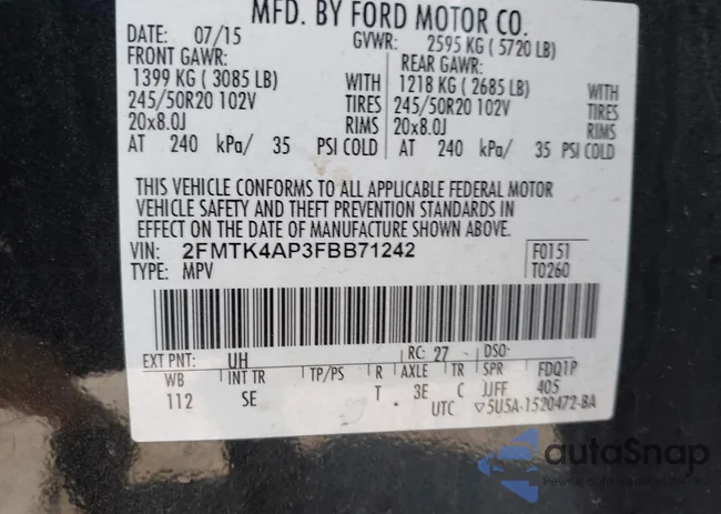 2FMTK4AP3FBB71242: 43120912