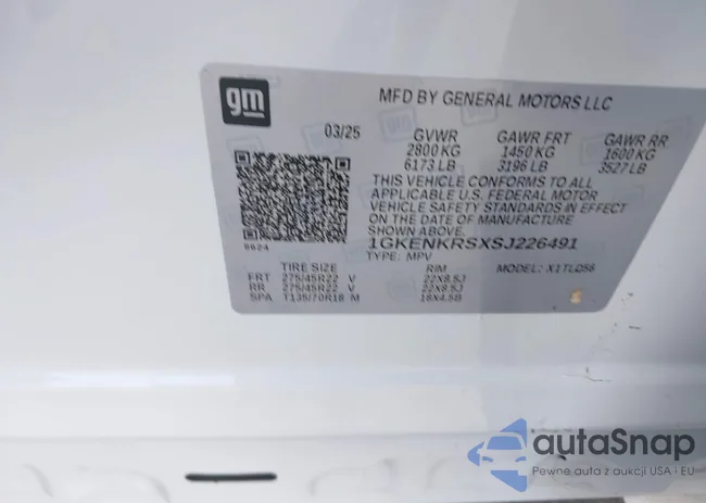 1GKENKRSXSJ226491: 43120917