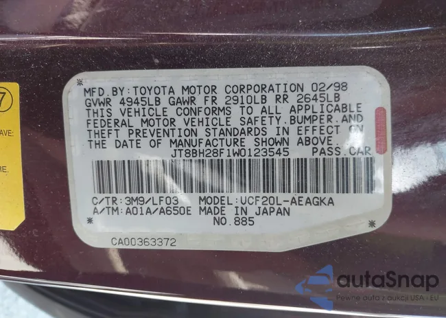 JT8BH28F1W0123545: 43120970