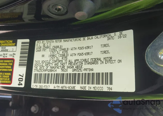 3TMAZ5CN9PM200414: 43121023