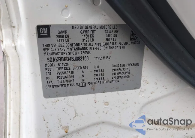 5GAKRBED4BJ383168: 43121035