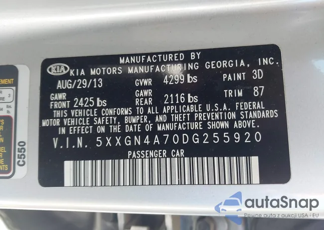 5XXGN4A70DG255920: 43122127