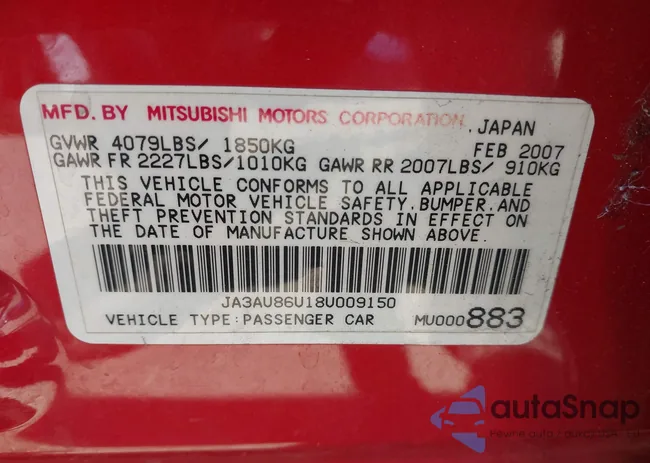 JA3AU86U18U009150: 43122136