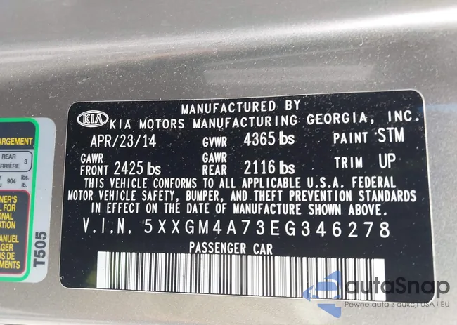 5XXGM4A73EG346278: 43122155