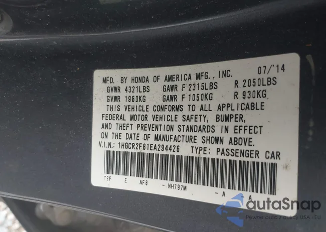 1HGCR2F81EA294426: 43122216